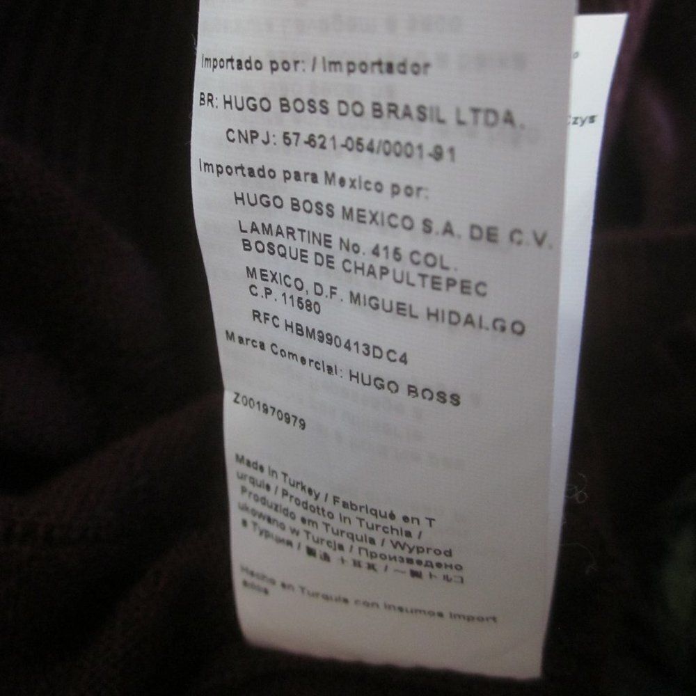 Hugo Boss Mens Sz XL Dark Burgundy Wool Pullover Fitted Sweater Lightweight Knit - Picture 16 of 16